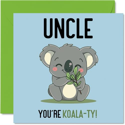 Biglietti di compleanno zio – Koala-Ty – divertente biglietto di auguri di compleanno zio da nipote nipote regalo di compleanno zio 145mm biglietti di auguri uomo lui
