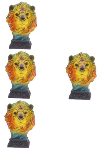 ABOOFAN 4 Stücke Tier Form Tisch Lampe Gebeizt Lion Nacht Licht Harz Handwerk Lampe Für Schlafzimmer