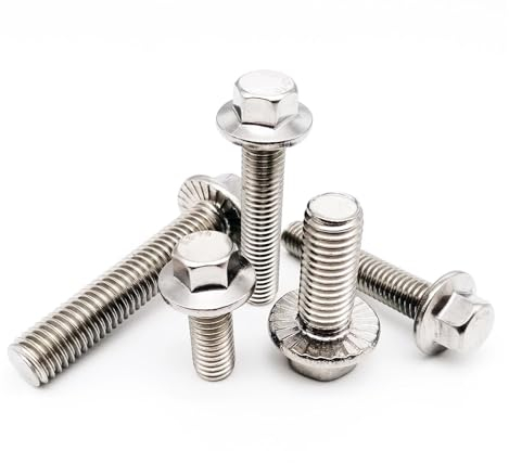 Aqxyhjk M4 M5 M6 M8 M10 M12 A2-70 304 Edelstahl GB5787 Sechskantschraube mit Unterlegscheibe Sechskantkopf mit gezähnter Flanschschraube(2pcs M10x70mm)