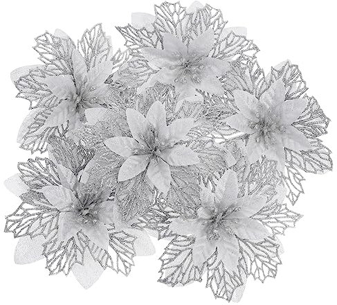 TOPBATHY 18 STK Weihnachtsdekorationen Grüne Girlande Weihnachtssterne Blumen Gefälschte Weihnachtsblumen Weihnachtsstern Künstliche Blumen Gefälschte Blumen Künstliches Blumendekor Plastik