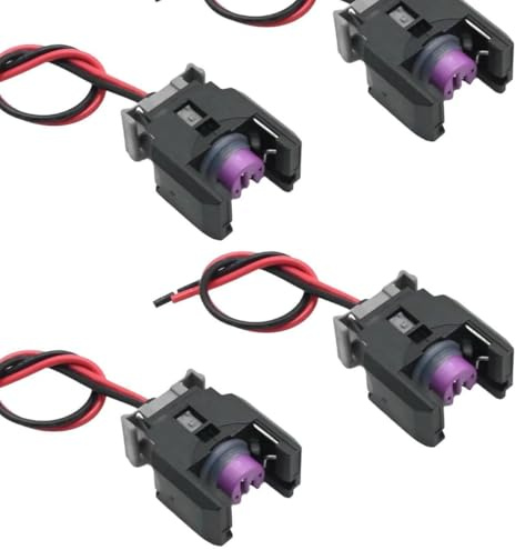 Ollanoos 4Pcs 2 Pin Car Diesel Injector Connector Wire Harness Plug, Waterproof Electronic Connector Wire Harness Replacement for Mercedes Sprinter Replaces 13816706 (15cm)