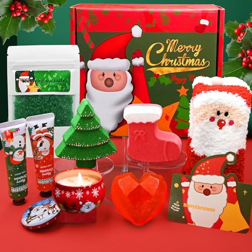 Cadeau de Noël pour femme, ensemble de bougies de Noël pour elle, panier cadeau de Noël secret pour femme, maman, épouse, petite amie, sœur, grand-mère, collègue, patron, enseignant