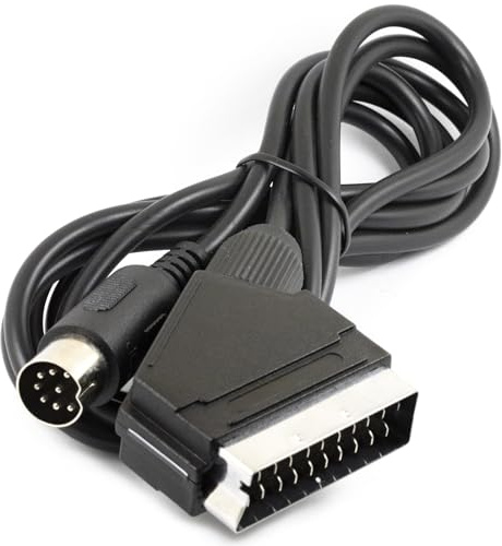 risingsaplings Câble péritel AV RGB pour Sega Genesis Megadrive 1 MD1 environ 1,8 m (8 broches, PAL-D)