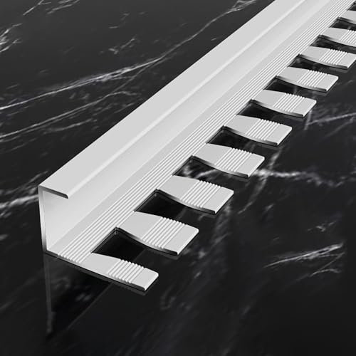Raouoae Abschlussprofil Aus Aluminium 135cm 2 Stück Biegbares Abschlussprofil Eloxiertem Aluminium C/T-Form Einschubprofil Robust Und Langlebig(Weiß,C-TYP_HOCH: 16MM)