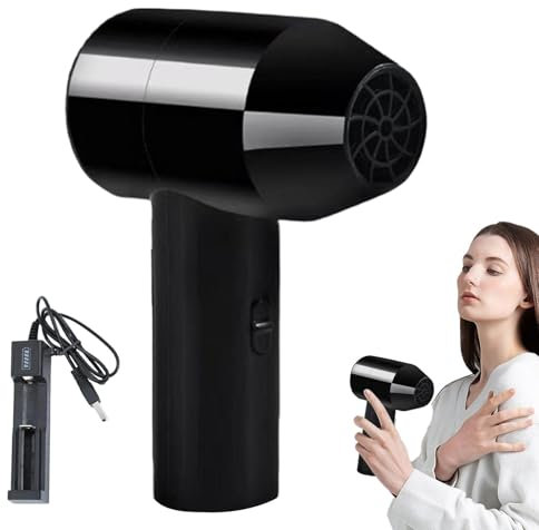 Trveqhk Art Blow Dryer for Painting, Portable & Quiet, USB Rechargeable, Black, ABS Material, Ideal for Art Students & Travel