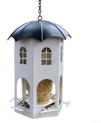 Solaughguy Vogelfutterspender-Set, Metallrohr, gemischte Samen-Futterstation mit Aufhänger, Erdnuss-Futterspender für Garten, Außen, Hof, ideal zum Anlocken von Wildvögeln für Garten und Außenhof