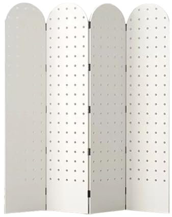 CVERTHAF Mampara divisoria de Tablero Perforado de 2 a 5 Paneles, Divisor de ambientes de Tablero Perforado Plegable, Pared divisoria de ambientes con Soportes para pies, Conveniente para Dormitorio,