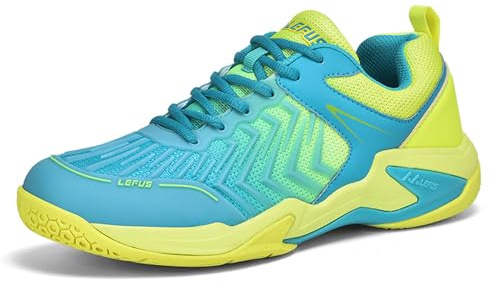 BLBK Badmintonskor, squashskor, inomhusskor för olika golvbeläggningar, bekväma och fast grepp/unisex volleybollskor, apelsin, 41 EU