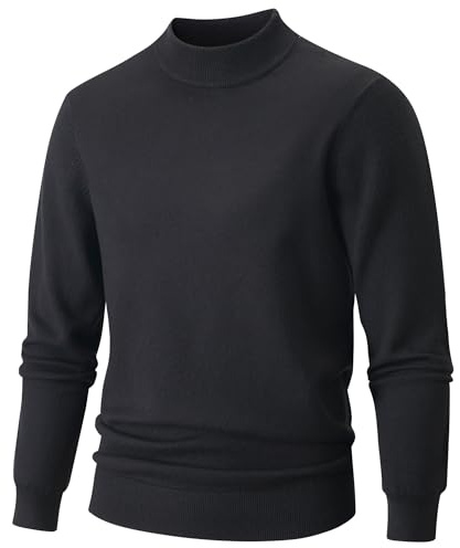 VEIISAR Herren Stehkragenpullover 360g - Dicke Variante - Pullover Wärme für Herbst/Winter - Weicher Bequemer Strickpullover