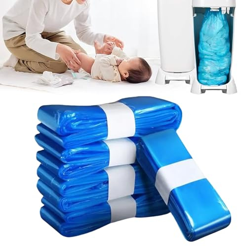 Recharge Poubelle à Couche 5 Pièces Sac Poubelle Couche Possède une Excellente Résistance Anti-odeur et à la casse, Respectueux de l'environnement Compatible Avec Tous Types de Recharges (5 Pièces)