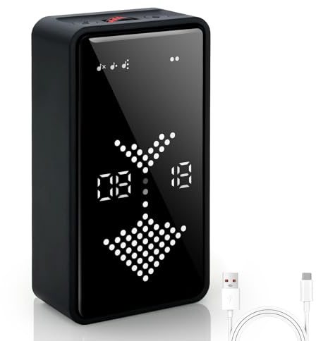 GuDoQi Digital Hourglass Pomodoro Timer, Magnetic 1-99 Mins Adjustable Rechargeable Digital Countdown ADHD Timer, Mute/Low Volume/High Low Volume Modes for Work, Study, Back to School, Kitch, Black