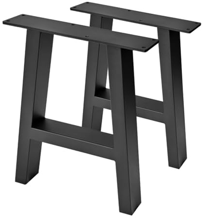 DJCYGG 2 Stück Tischkufen A Form Tischbeine Metall Möbelfüße Robust Tischgestell,Ideal für DIY-Projekte wie Esstisch,Schreibtisch,Stizbank,Konferenztisch,mit Schrauben,Schwarz (80x72cm)
