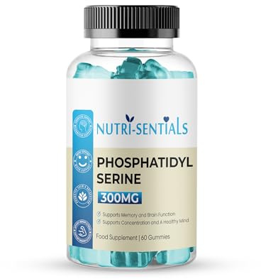 Phosphatidylserine Supplement 300mg- Organic Brain Supplement Support Gummies- Supports Memory, Mental Clarity, Mood & Cognitive Health- Natural Focus Gummies Supplements- 60 Count