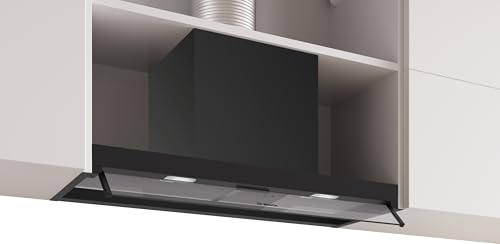 Serie 4, Integrierte Designhaube, 80 cm, Klarglas, Mattschwarz, DBB85CC60