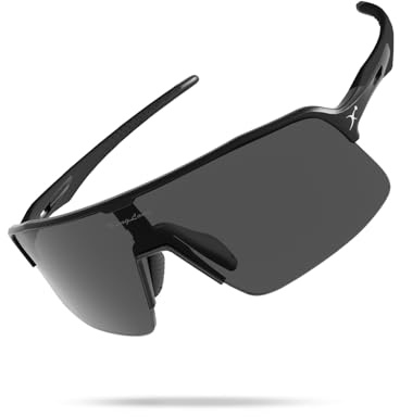 BangLong Running Sunglasses for Men Women - 24g Lightweight UV400 Protection Sports Sun Glasses for Cycling Driving Baseball, Black