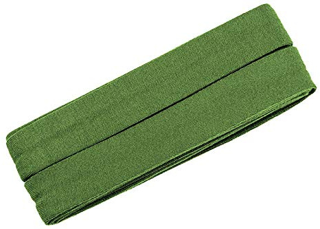 Unifarbenes Schrägband, Jersey, vorgefalzt, 20 mm breit - 2 Packungen á 3 Meter, Erbsengrün
