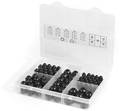 Schutzkappen für Schrauben BOX, 138 Stück, Schwarz (RAL 9005) M5, M6, M8, M10, M12, EMFA