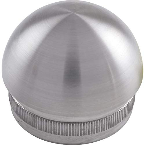 Economy Rändelkappe halbrund hohl, Rohr ø 42,4 x 2 mm,Edelstahl geschliffen V2A