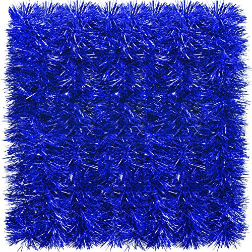 eboot Blue Tinsel 32.8 Feet Christmas Tinsel Garland Shiny Metallic Hanging Decorations for Xmas Christmas Tree Decorations Indoor Outdoor Party Supplies