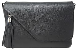 Tracollina Borsa Donna in Pelle Italiana Borsetta a Spalla (Nero)