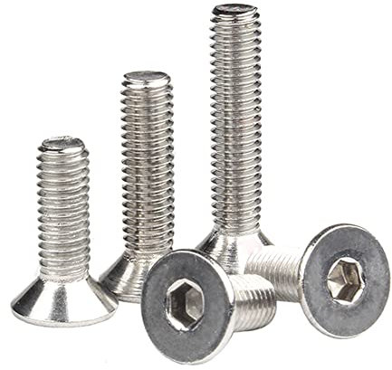 M6 x 10Pieces,40mm,304 Edelstahlbolzen Sechskant-Sechskant-Buchse Flachkopf Senkkopfschraube Möbelschrauben