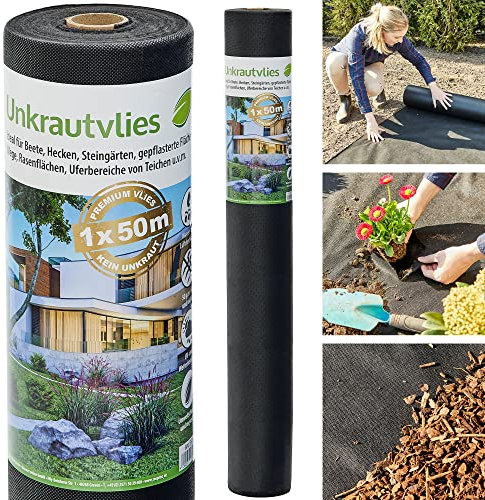 zooprinz Dickes und reißfestes Unkrautvlies – 25m, 50m oder 75m Gartenvlies auf praktischer Rolle – Unkrautfolie witterungsbeständig – Vlies Wasser- und luftdurchlässig – Perfekter Schutz vor Frost