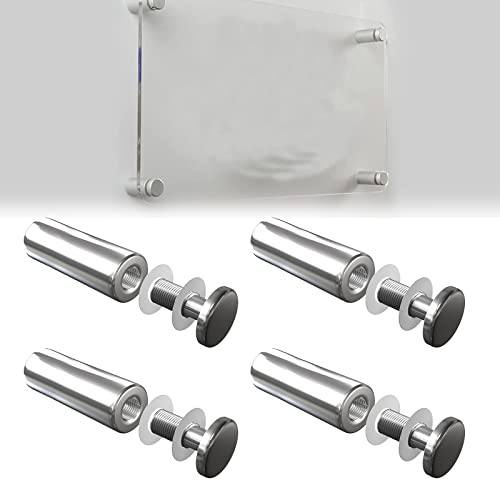 Clavos Publicitarios,Tornillo de Publicidad,Tornillo de Soporte de Cristal,Clavos de Vidrio,Clavo de Publicidad,para Exposición de Arte,Cartel Publicitario,Cartelera,Carteles (12x20 MM - 4 Piezas)