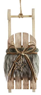 CHICCIE Holzschlitten Natur 20x7x7cm - Weihnachtsdekoration Deko Dekoration