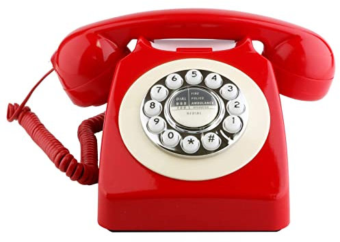 Sangyn Classic Retro Telephone Vintage Style Cord Phone with Push Button Old Fashioned Landline Desk Phone for Home Office Hotel and Bar