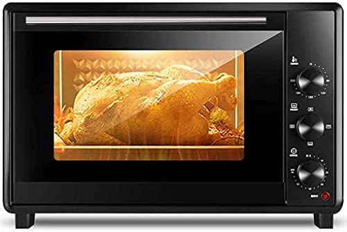 CAZARU Mini Horno eléctrico, 40 l y 1600 W de Potencia Horneado de Cinco Capas Amplio Control de Temperatura y Tiempo de 60 Minutos Horno eléctrico de horneado automático Happy Life