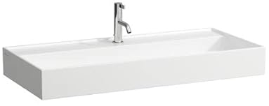 LAUFEN Kartell Aufsatzwaschtisch, 1 Hahnloch, ohne Überlauf, 1000x460mm, H8163370201561, Farbe: Schwarz glänzend