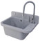 Granitan Ausgussbecken für Garage Keller Werkstatt und Waschküche - Universal Waschtrog mit Siphon - Waschbecken Wandmontage - 50x34x31 cm (Grau + Waschtischarmatur FLEX)
