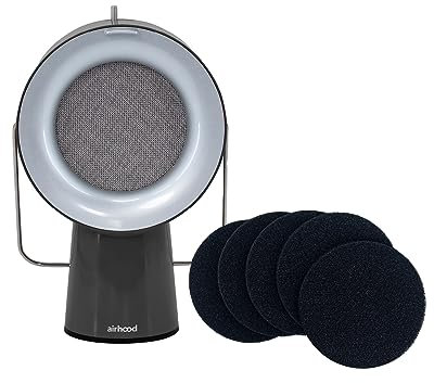 AirHood Wired Tragbarer Küchenluftreiniger | Der erste mobile Küchenluftreiniger mit Aktivkohlefiltern und Edelstahl-Ölfilter – keine Installation erforderlich, leicht zu reinigen – Space Black
