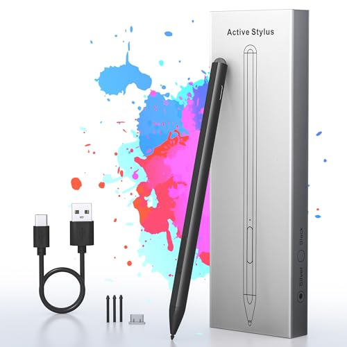 Stylus Stift für Microsoft Surface - 4096 Kippdruck+Touchscreen-Stiftkappe+75 Tage Akkulaufzeit, Arbeit Stift für Surface Pro9/8/7/6/5/4/3/X, Surface Go3/Book4/Book3/Laptop5/Laptop4/3/Studio 2