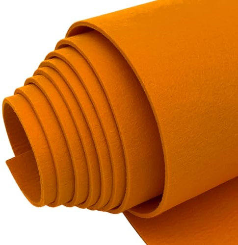 EDGEAM Filz, Filzstoff Filz Meterware 30cmx300cmx3mm Filzrolle Filzmatte Dekofilz für DIY Filzunterlage Taschenfilz Aufbewahrungstasche Nähen Stickfilz Filz zum Basteln (Orange, 30cmx300cmx3mm)