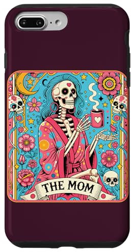 Coque pour iPhone 7 Plus/8 Plus The Mom Carte de tarot squelette pastel pour la fête des mères
