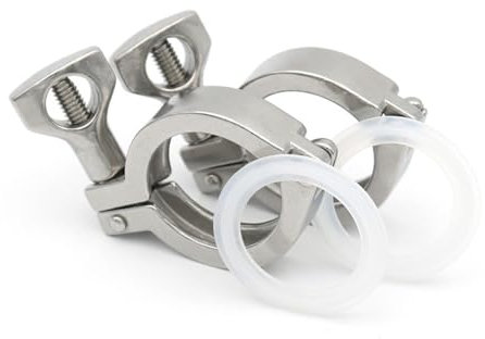 EJPPDHCO 0.5 1.5 2 3 4 50.5mm25.4mm34mm64mm91mm119mm Stainless Steel Sanitary Tri Clamp Clover For Ferrule Homebrew Pipe Fittings(2 pcs,4inch x k119)
