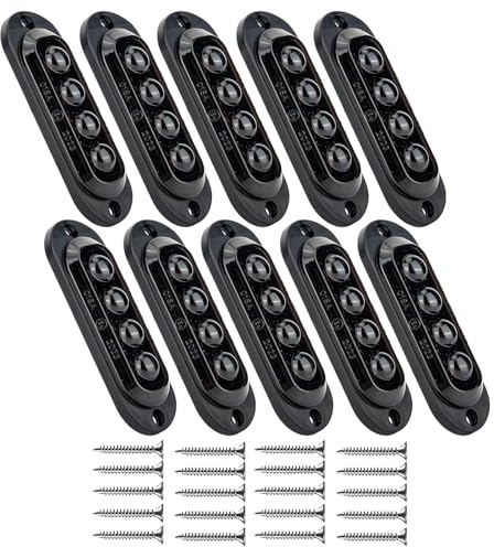 Krtopo 10PCS 4Leuchten Begrenzungsleuchten Anhänger 12/24V Umrissleuchte | 3000K Umrissleuchte Positionsleuchte Universelle Wasserdichte Seitenmarkierungsleuchten für Wohnwagen LKW Bus Caravan (Rot)