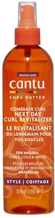 CANTU – Spray Revitalisant pour Boucles au Beurre de Karité, Hydratation et Douceur Intense (355mL) - Le lot de 2