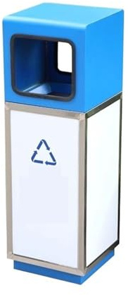 YQINQIN83B Bidoni differenziata Esterno Cestino for la Spazzatura in Metallo smaltato a Fuoco for luoghi pubblici Commerciali all'aperto Bidone Spazzatura Esterno(Blue)