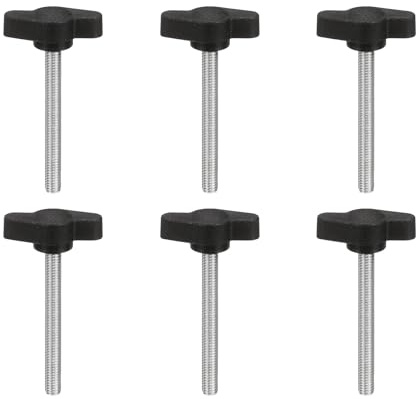 PATIKIL Tornillos De Ala Con Palomilla M5 X 45mm 6Pcs Tornillos Mecánicos De Acero Al Carbono Para Manijas De Extracción Reemplazo Apriete Manual Perillas De Fuente De Alimentación Negro