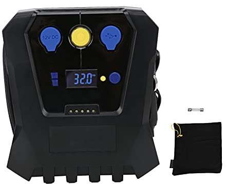 Tragbarer Reifenfüller, digitale Luftkompressorpumpe, schnelles Aufpumpen mit automatischer Abschaltung, voreingestellter Druck, LED-Licht für Auto, Motorrad, Fahrradreifen,