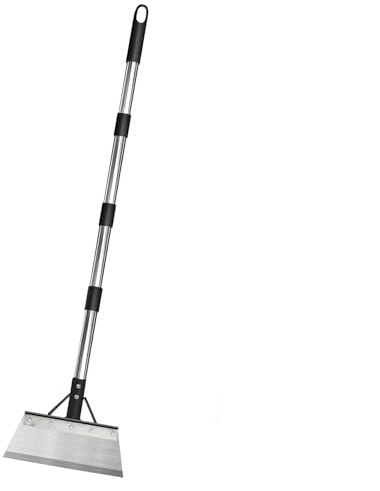 Aartner Pala per la pulizia, raschietto multifunzionale da giardino, resistente, strumento per rimuovere muschio con manico lungo regolabile 160/230 cm, grande lama piatta per diserbo, raschiare