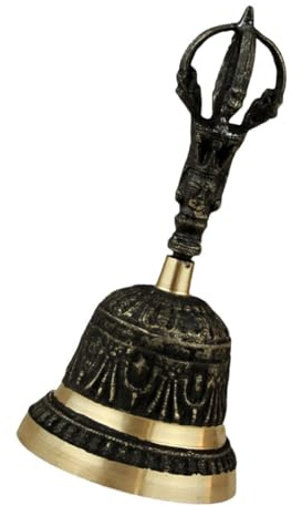 VICASKY Handglocke Kupfer Antik Stil Tragbare Tischglocke für Buddhistische Rituale und Festliche Dekoration
