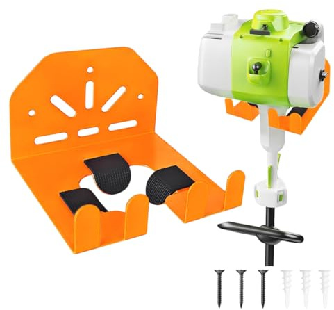 Cormunalis Wall Mounted Garage Storage Organizer - Power Tool Hanger Shed and Garage Wall Storage for Grass Strimmer, Hedge Trimmer, Garden Tools, Heavy Duty (1)