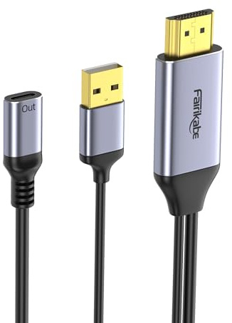 fairikabe Adaptador HDMI a USB-C Hembra 4K@60Hz — Convertidor de Fuente HDMI a Monitor USB-C y Gafas AR — Compatible con Viture, Xreal, RayNeo, Rokid; para PS5, Xbox, Switch y Dock de Steam Deck