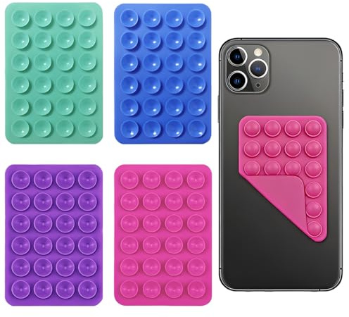 4pcs ventosa telefono,ventose in silicone,ventosa per telefono adatte a tutti i modelli,antiscivolo,per selfie e video,hands-free,durevole e facile da usare, presa antiscivolo per cellulare