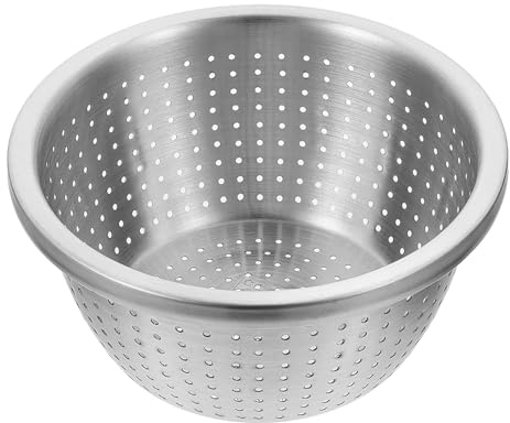Toyvian Colador de Frutas de Acero Inoxidable 304, Cesta para Escurrir Verduras Drenaje, Cuenco Multifunción para Lavar y Almacenar, Tamaño 18 Cm, Utensilios de Cocina para Uso Doméstico