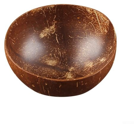 zeroupshop Juego de cuencos de coco hechos a mano con concha natural para ensalada de acai, cereales, 13 cm de diámetro