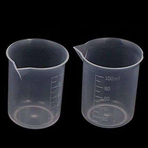 6Pcs 100ml Plastic Liquid Measuring Cup Small Transparent Medicine Lab Graduated Beakers Clear Measuring Jugs Set Medium Household Kitchen Baking Cooking Measure Tool Home